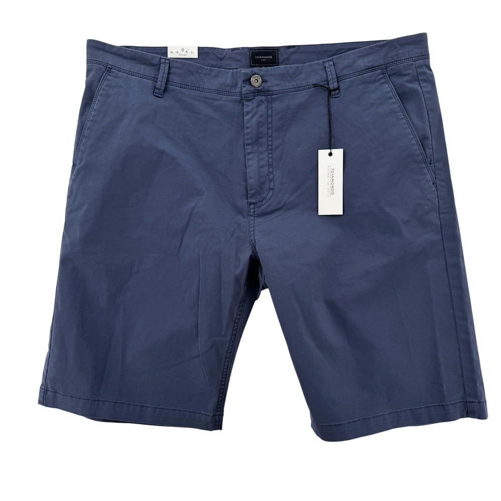 7 Diamonds Tasman Chino Shorts Mens 38 Blue Vintage Indigo Cotton‎ Spandex NWT